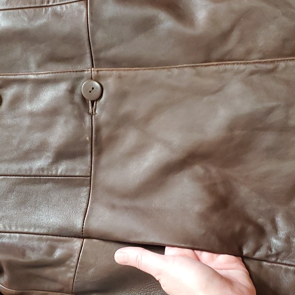 Juliet Michelle Brown Genuine Leather Jacket - Picture 5 of 13